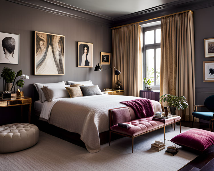 Bohemian Maximalist Luxury bedroom