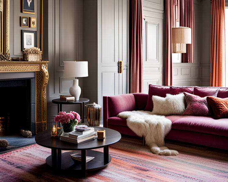 Bohemian Maximalist Luxury living room
