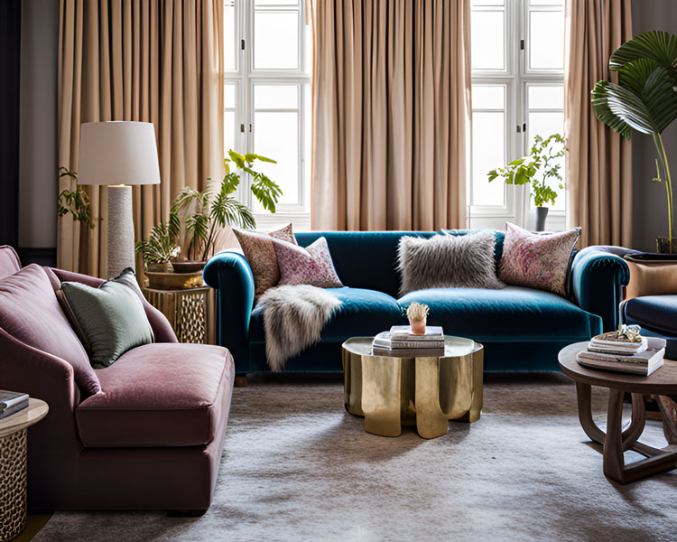 Bohemian Maximalist Luxury living room