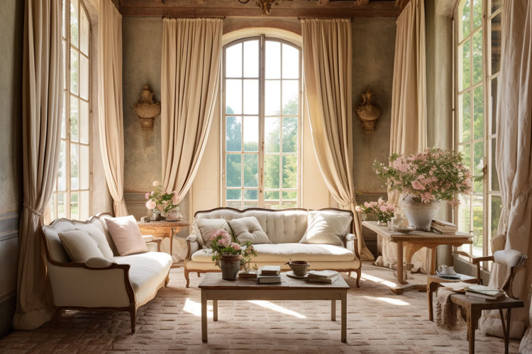 French Country Shabby Chic living room