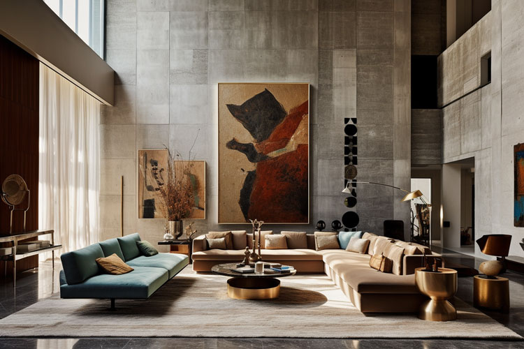 Brutalist Luxury living room