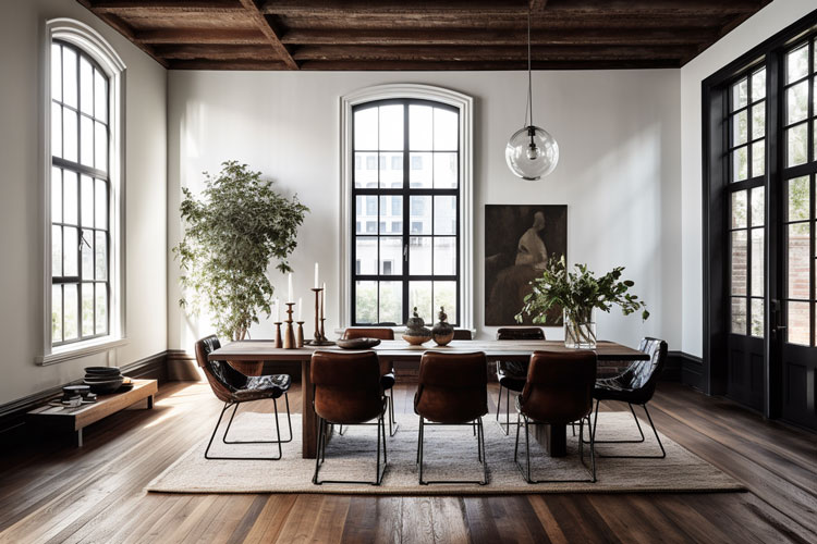 Industrial Minimalist Contemporary dining room