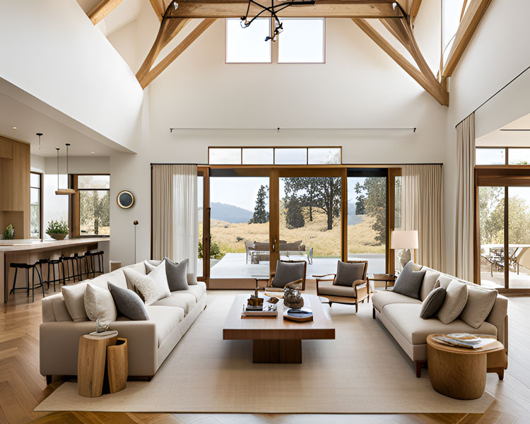Japandi Contemporary Rustic living room