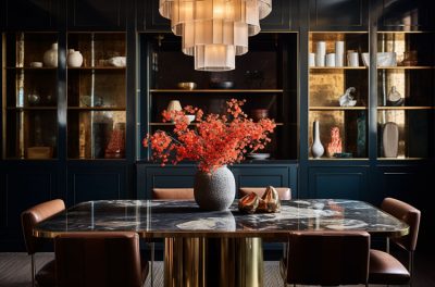 bold colored dining room